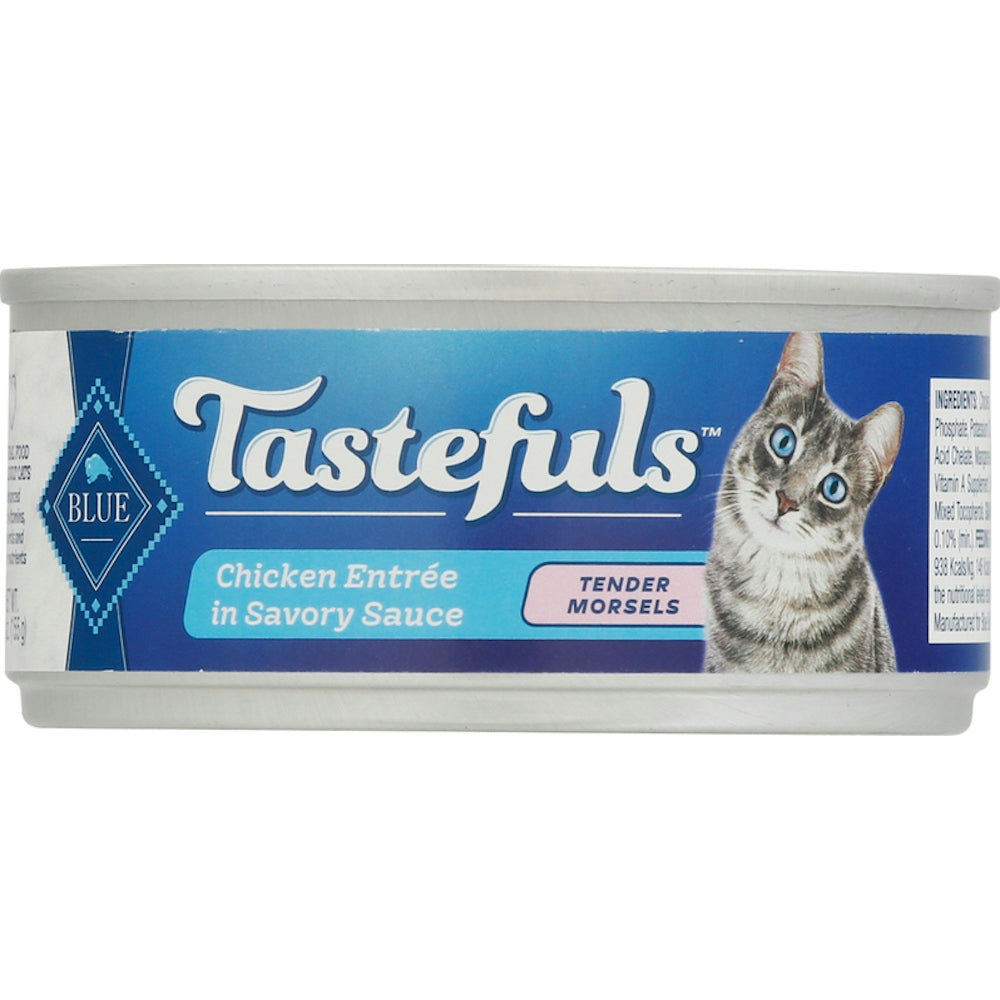 Blue Buffalo Tastefuls Adult Chicken Morsels in Gravy Wet Cat Food, 5.5 oz.