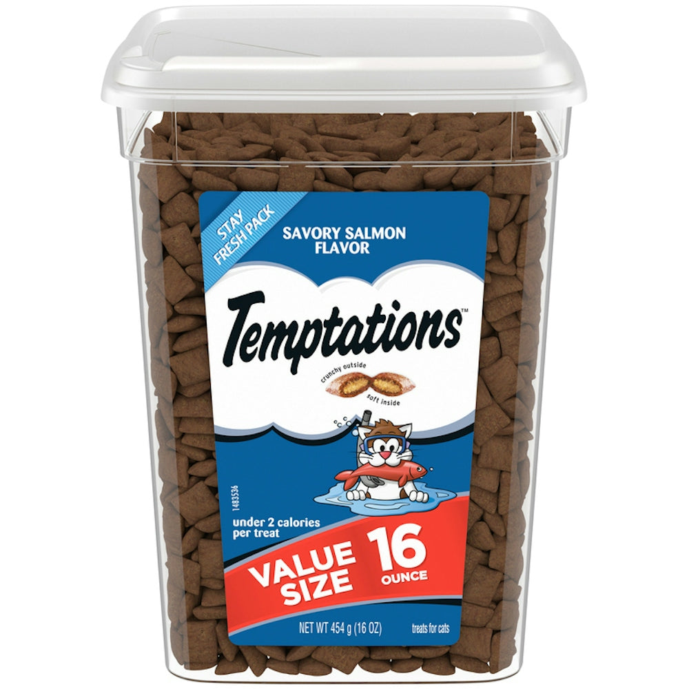 Temptations Savory Salmon Cat Treats, 16 oz Tub 16 oz
