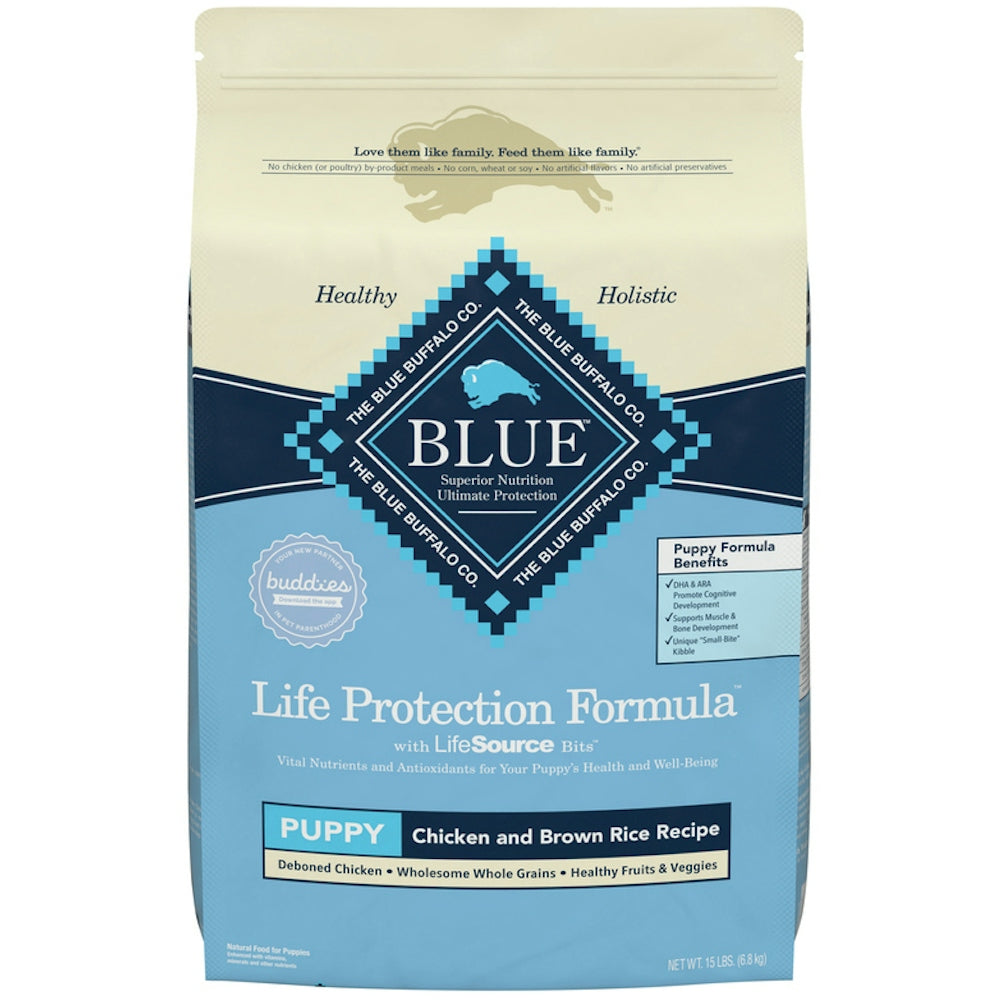 Animal Supply Co South Blue Buffalo Life Protection Formula Puppy Dry Dog Food Chicken & Brown Rice 15 lbs Bag
