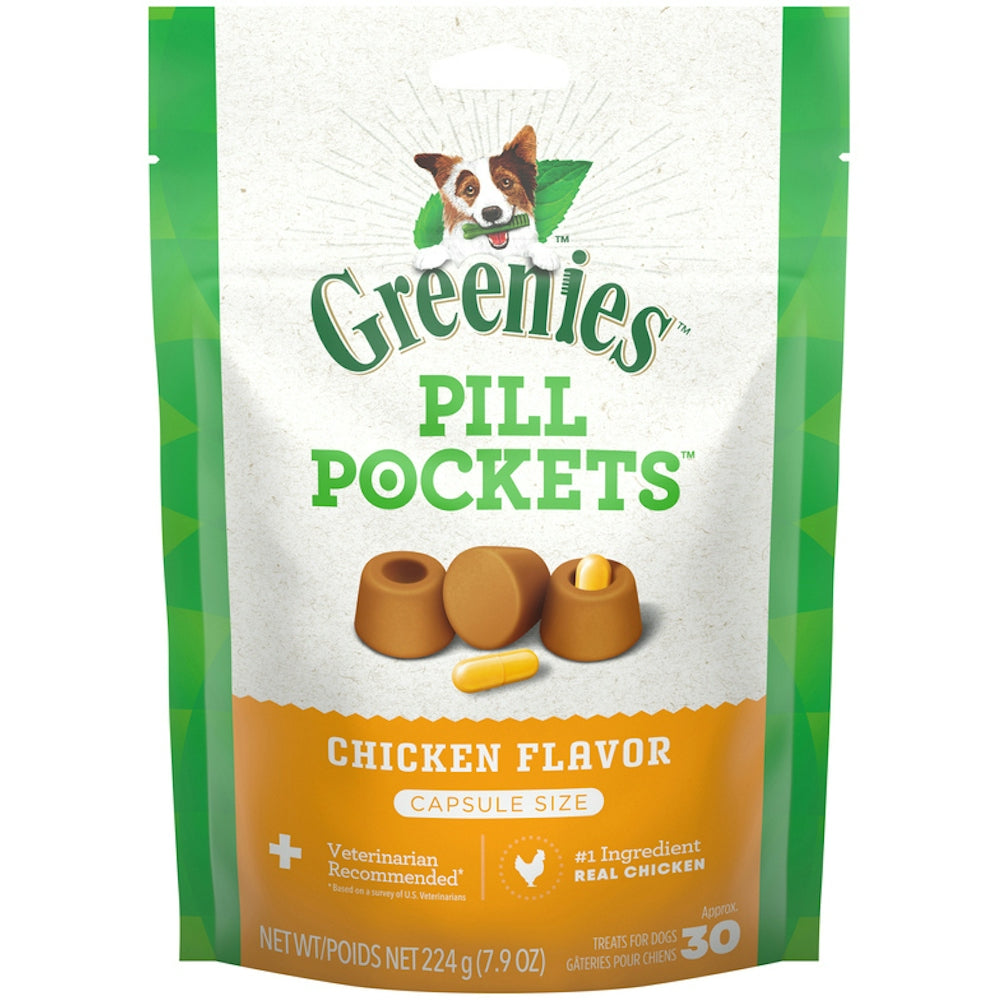 Greenies Chicken Flavor Pill Pockets For Dogs, 8 oz
