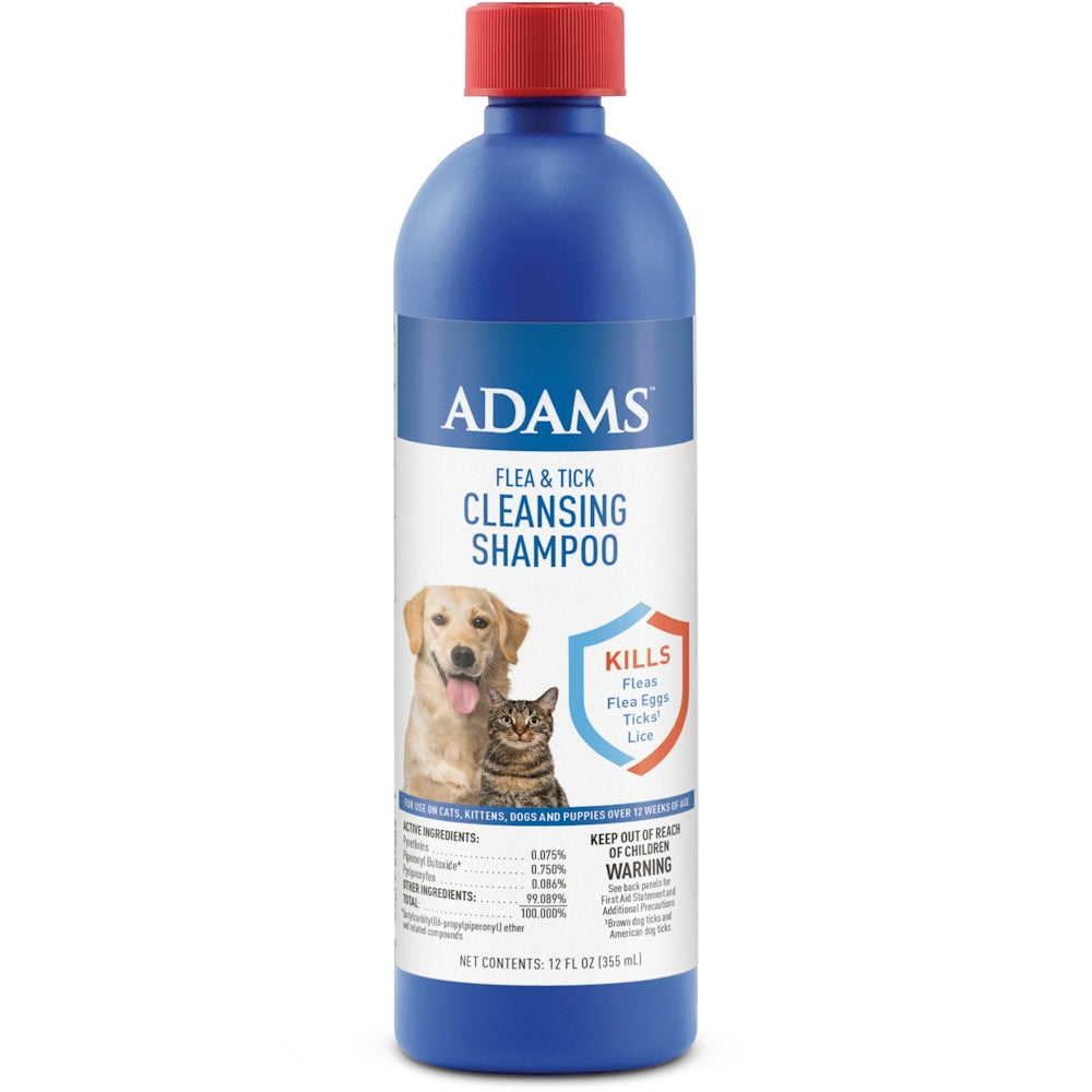 Adams Flea & Tick Cleansing Shampoo for Dogs & Cats, 12 fl. oz.