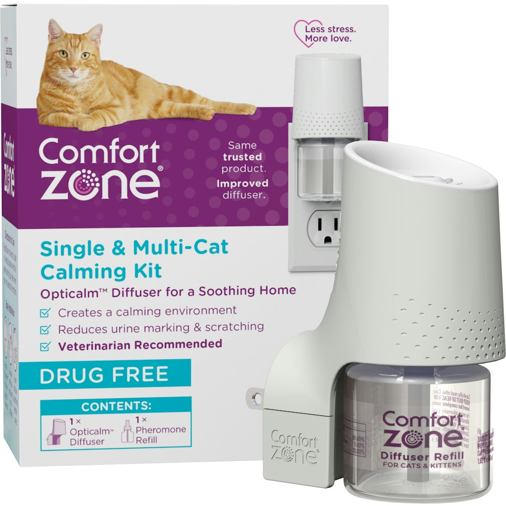 Comfort Zone & Multi-Cat Calming Diffuser: 1 Pheromone Diffuser & 1 Refills (30 Days)