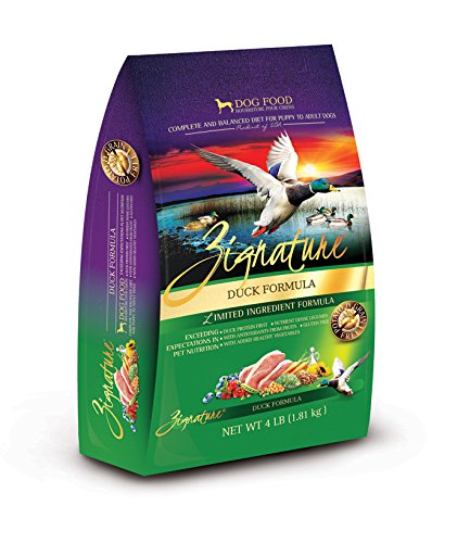 Zignature Duck Formula Grain-Free Dry Dog Food, 4 lbs.