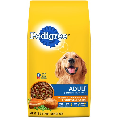 Pedigree Adult Complete Roasted Chicken, Rice & Vegetable Flavor Dry Dog Food, 3.5 lbs.