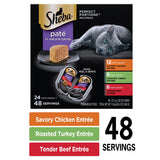 Mars Pet Care Sheba Perfect Portions Variety Pack Wet Cat Food Pate 2.6 oz Twin-Pack Trays (24 Count) Can