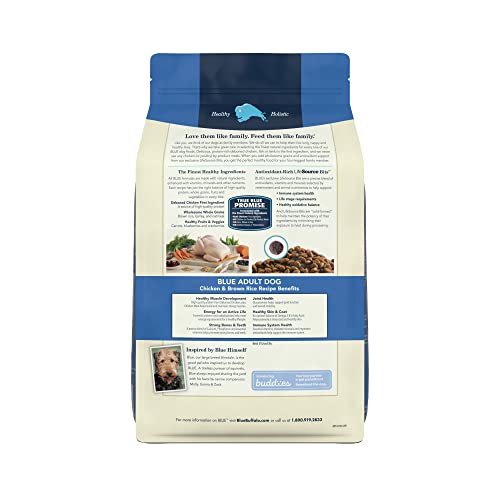 Blue Buffalo Adult Chicken & Brown Rice Dry Dog Food, 5 lbs.