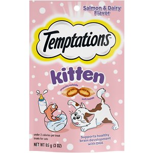Temptations Salmon And Dairy Flavor Crunchy And Soft Kitten Treats, 3 oz