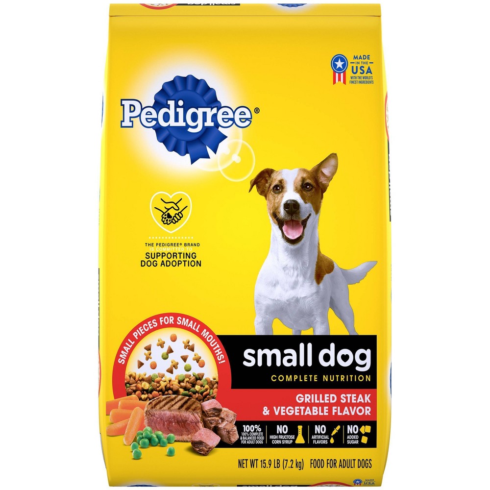Pedigree Adult Small Dog Grilled Steak Dry Dog Food, 14 lbs.