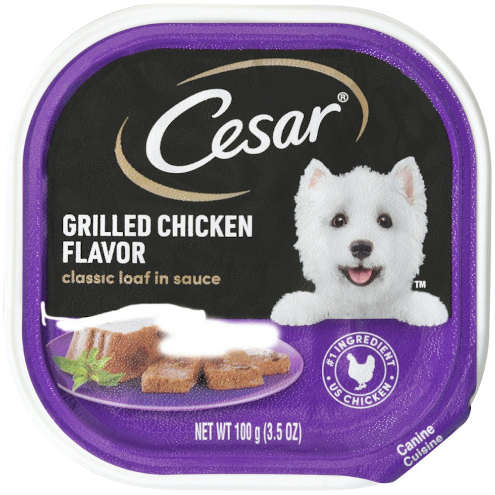 Cesar Grilled Chicken Wet Dog Food, 3.5 oz. Tray