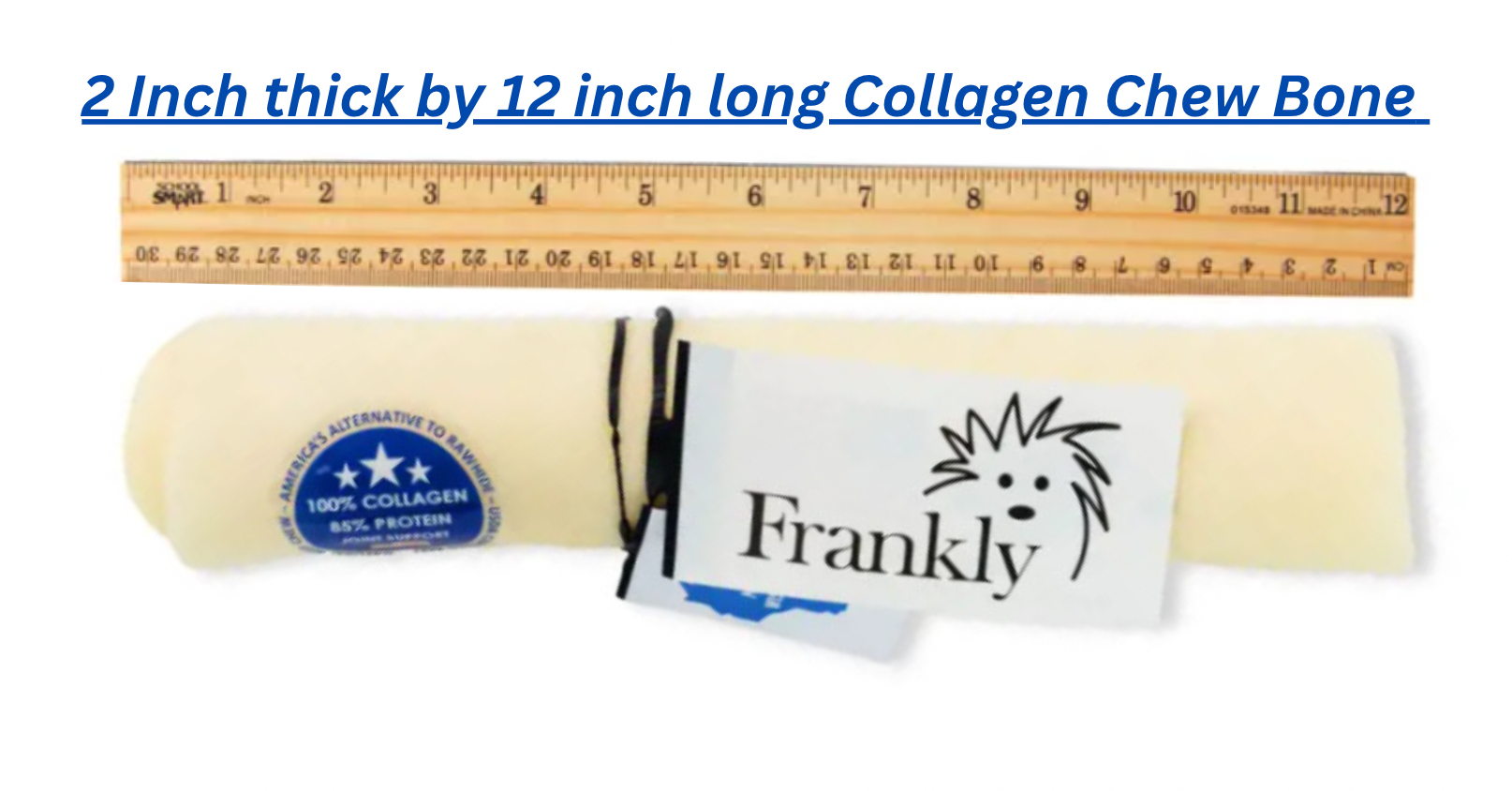 Frankly Pets Mega Roll 100% U.S.A Made Collagen Beef Chew Roll Can Dog