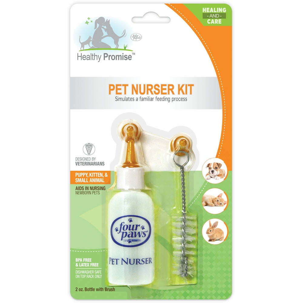 Four Paws Pet Nurser Water Bottle with Brush, 2 oz.