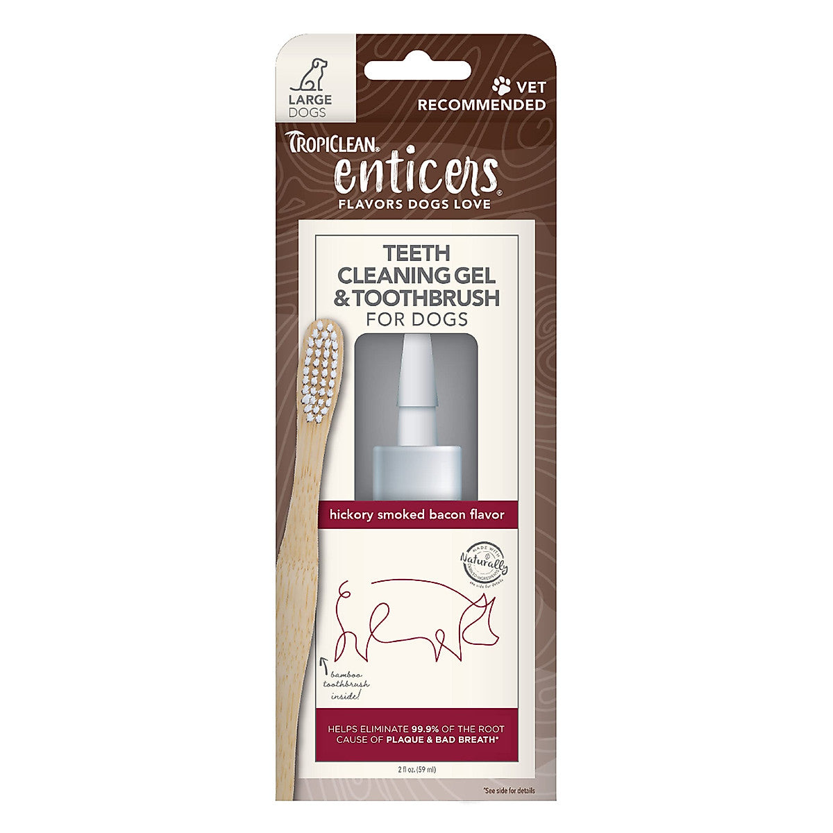 TropiClean Enticers Hickory Smoked Bacon Teeth Cleaning Kit for Large Dogs