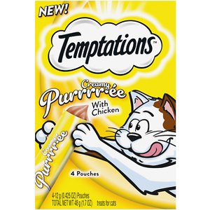 Temptations Creamy Puree Salmon & Chicken Cat Treats, 6.7 oz.