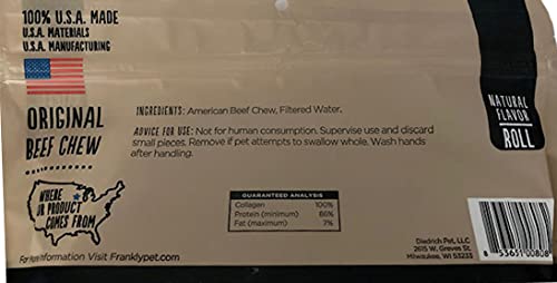 Frankly Pet Beef Rawhides For Dogs 4 Retriever Rolls in Pack