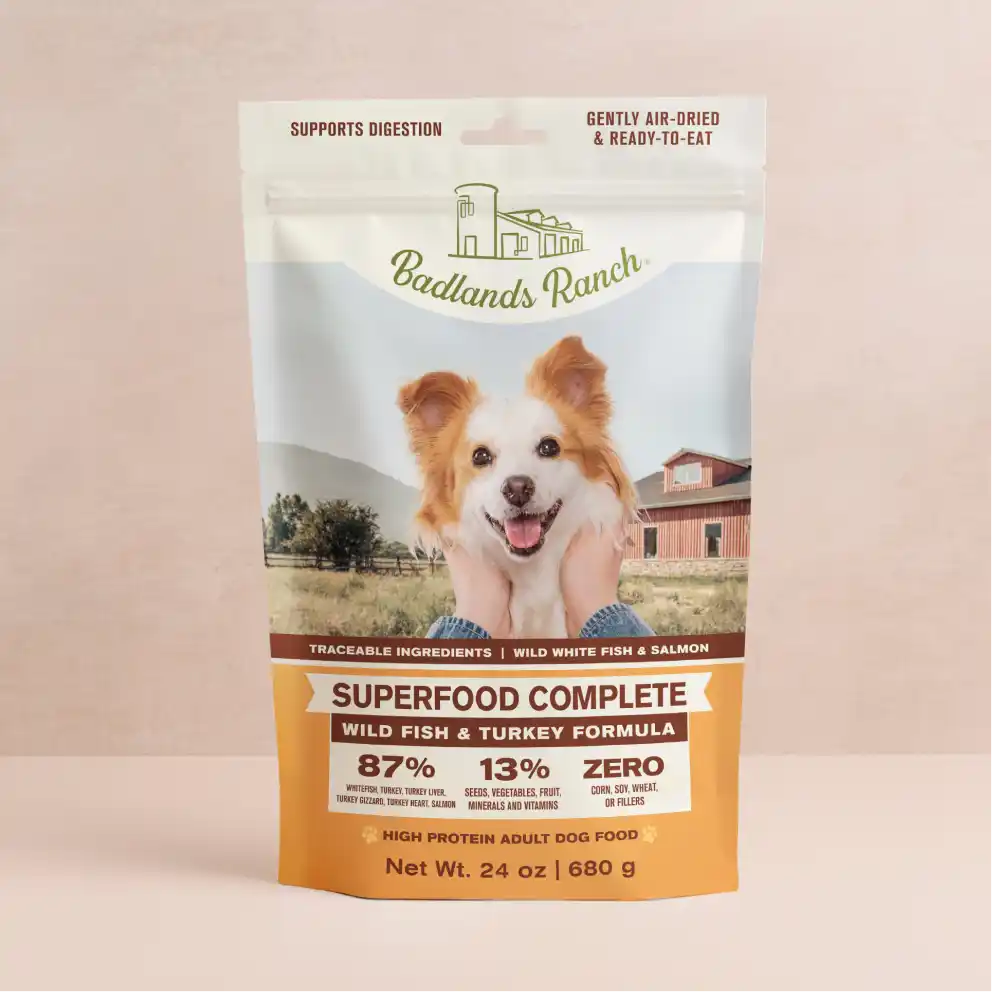 Badlands Ranch Air Dried Superfood Dog Food, Wild Fish and Turkey, 11.5 oz
