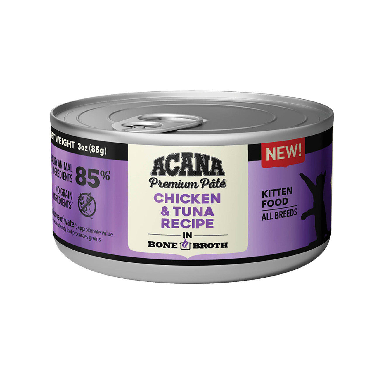 Acana Chicken + Tuna Recipe in Bone Broth For Kittens Wet Cat Food, 3 oz Can
