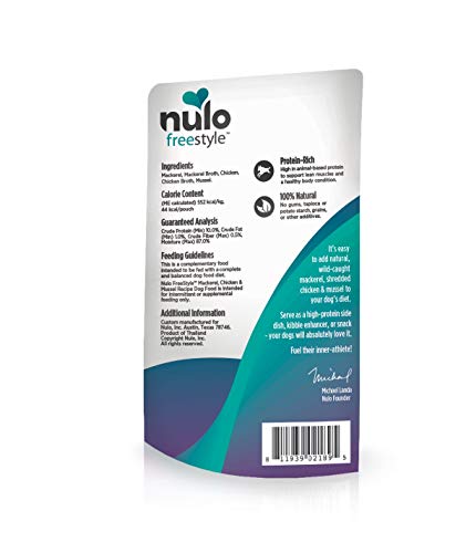 Nulo FreeStyle Mackerel, Chicken & Mussel in Broth Dog Food Topper, 2.8 oz.