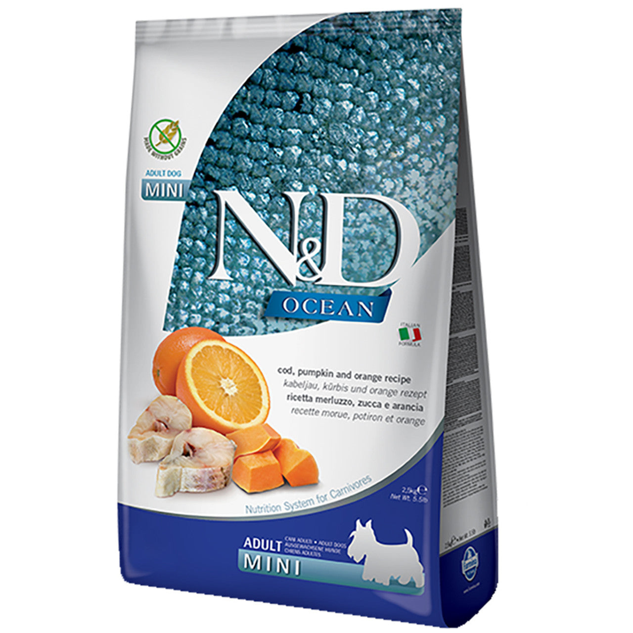 Farmina N&D Ocean Pumpkin Cod & Orange Mini Adult Dry Dog Food 5.5lb