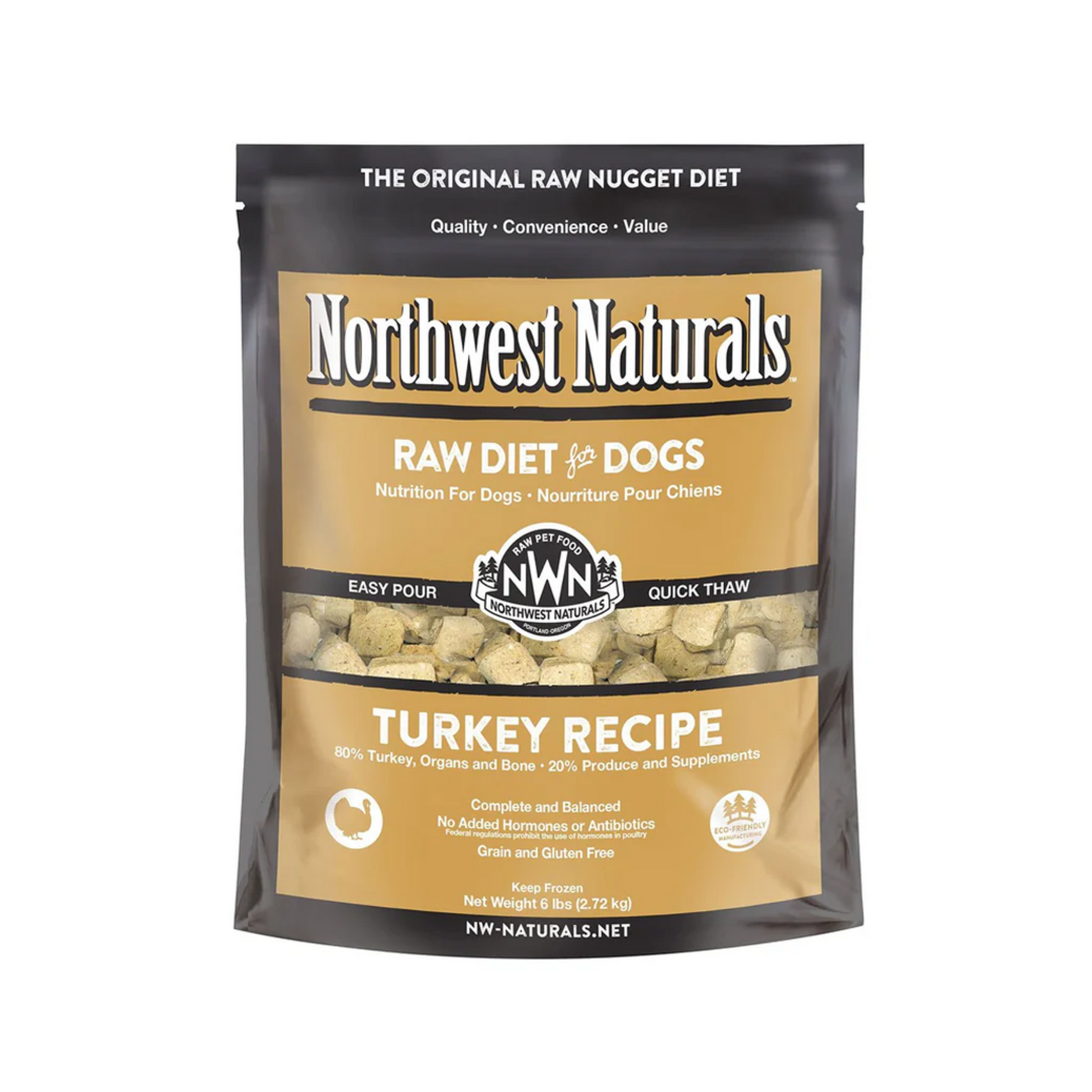 Northwest Naturals Raw Frozen Bison Nuggets for Dogs, 6 lbs.
