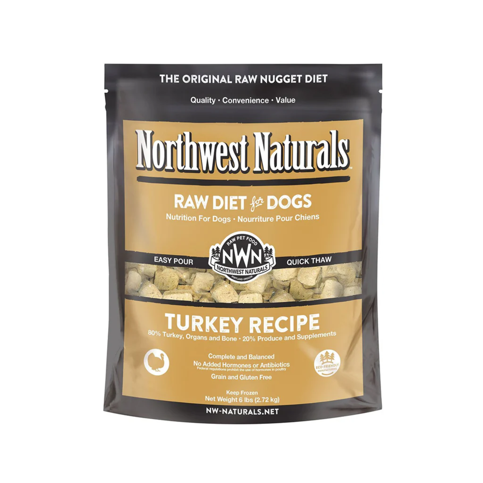 Northwest Naturals Raw Frozen Bison Nuggets for Dogs, 6 lbs.