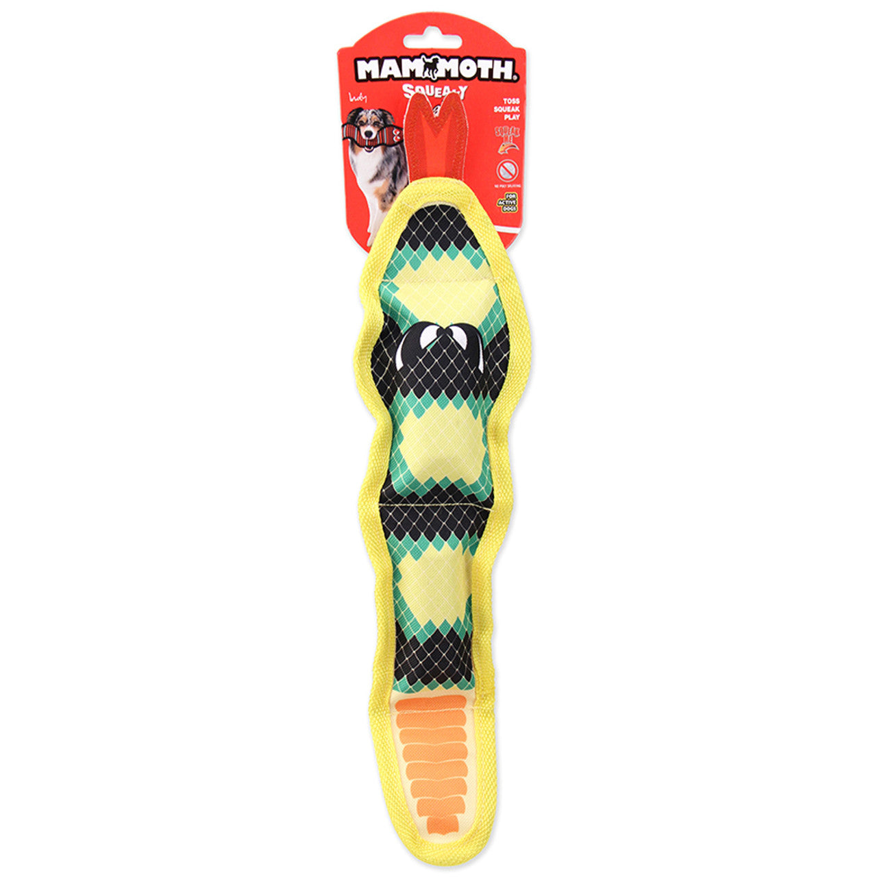 Mammoth Squeaky Snake Dog Toy
