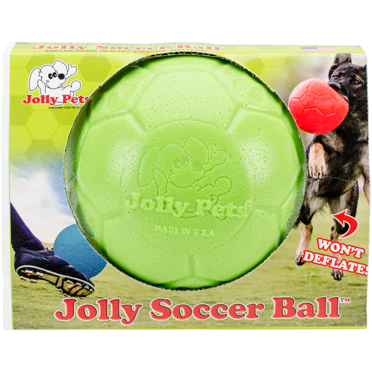 Jolly Pets Apple Scented Rubber Soccer Ball Dog Toy, 6 in.