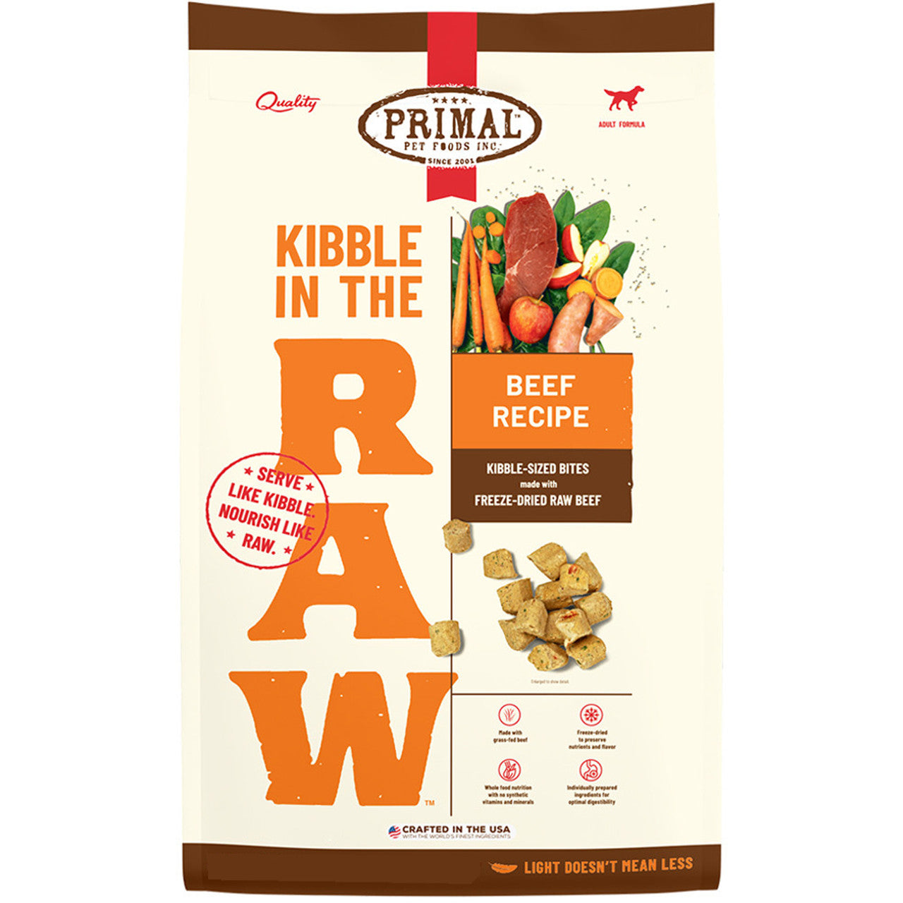 Primal Beef Formula Freeze-Dried Raw Dog Food, 1.5 lbs.