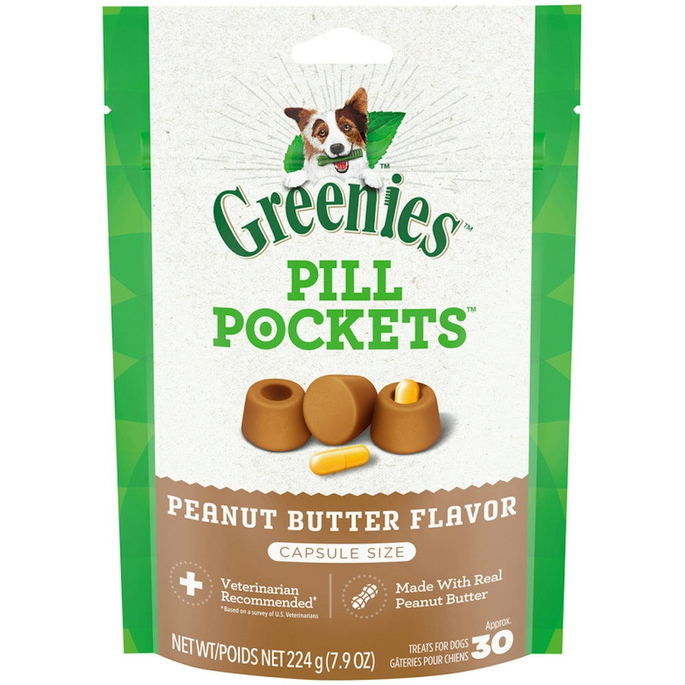 Greenies Pill Pockets Peanut Butter, Large Capsule, Dog 8 oz