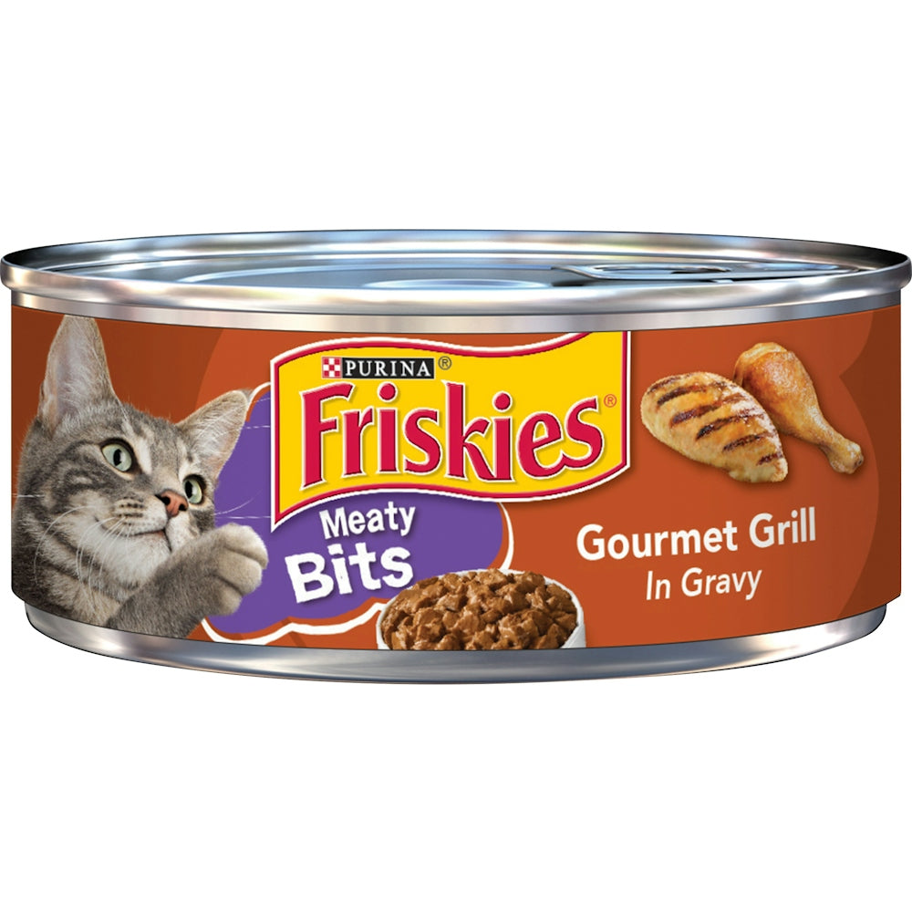 Friskies Meaty Bits Gourmet Grill Wet Cat Food, 5.5 oz.