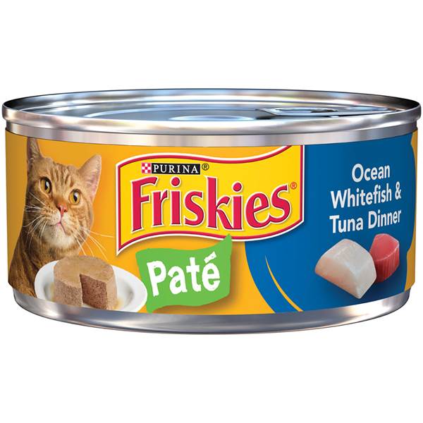 Friskies Purina Paté Wet Cat Food Ocean White Fish & Tuna Dinner - 5.5 oz Can