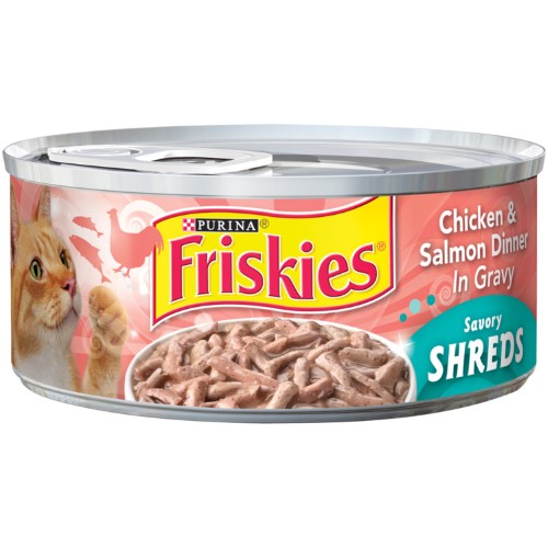 Friskies Shreds Chicken & Salmon Dinner Wet Cat Food, 5.5 oz.