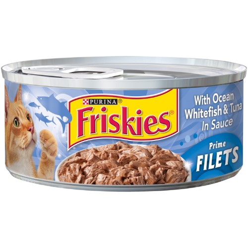 Friskies Prime Filets Ocean Whitefish & Tuna Wet Cat Food, 5.5 oz.
