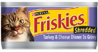 Friskies Shreds Turkey & Cheese Dinner Wet Cat Food, 5.5 oz.