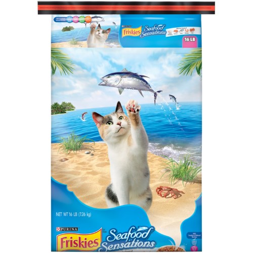 Friskies Seafood Sensations Dry Cat Food, 16 lbs.