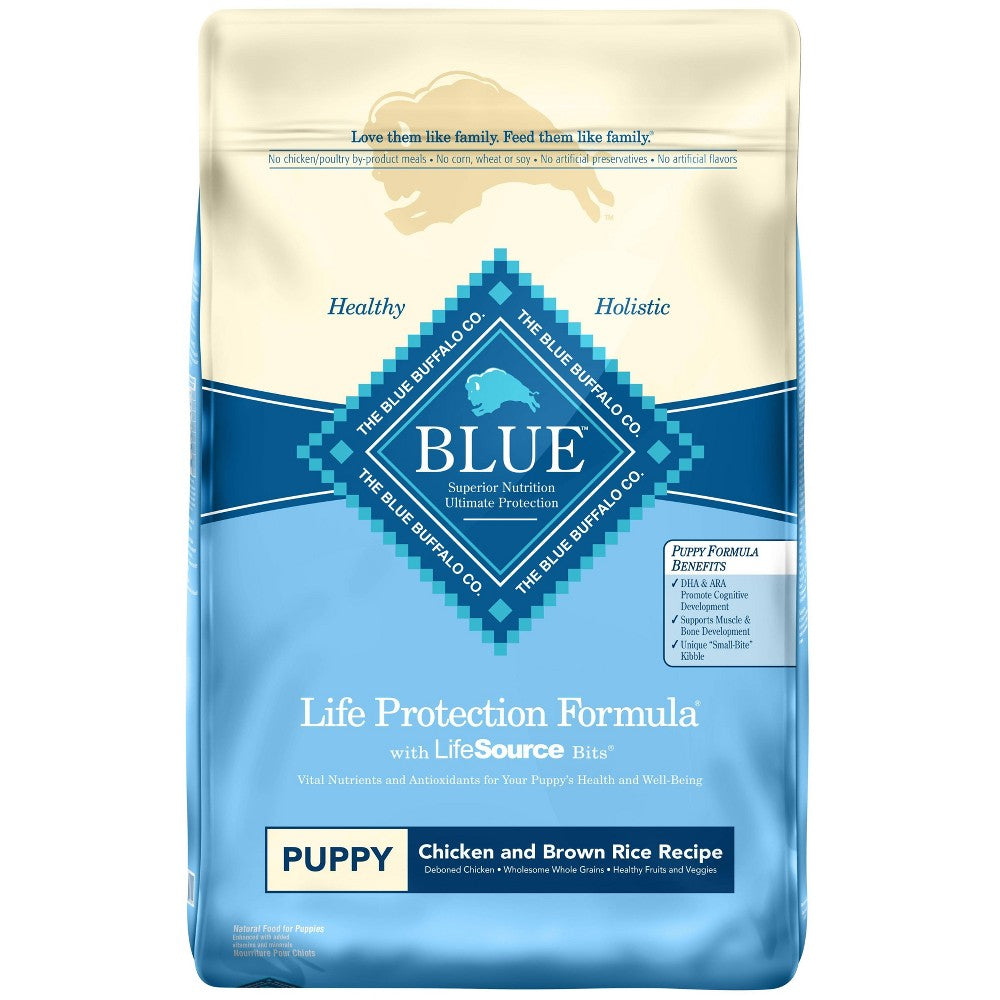 Animal Supply Co South Blue Buffalo Life Protection Formula Puppy Dry Dog Food Chicken & Brown Rice 15 lbs Bag