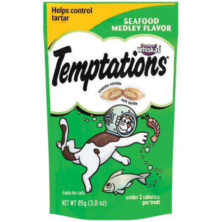 Temptations Seafood Medley Crunchy Cat Treats, 3 oz.