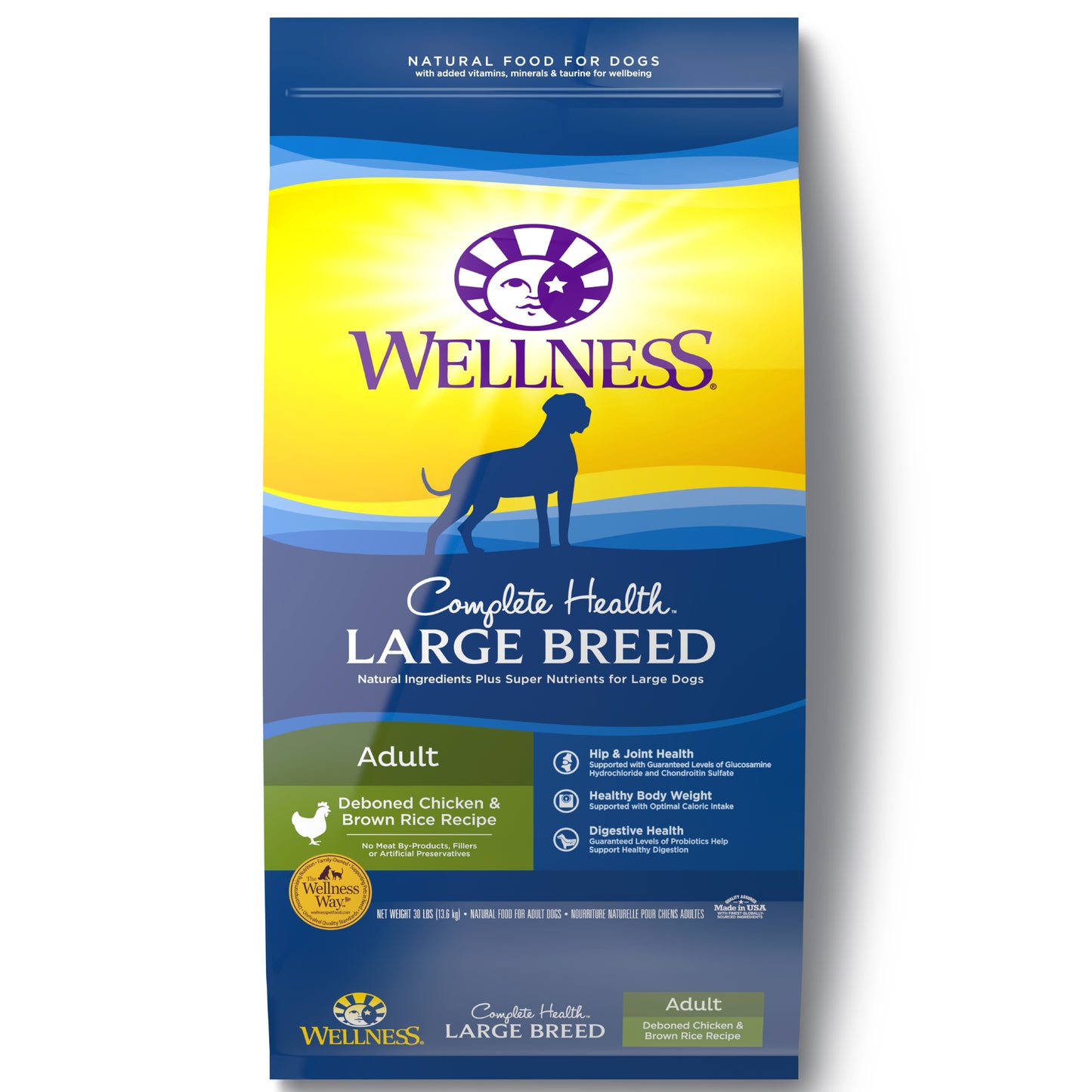 Wellness Large Breed Chicken & Rice Dry Dog Food, 30 lbs.