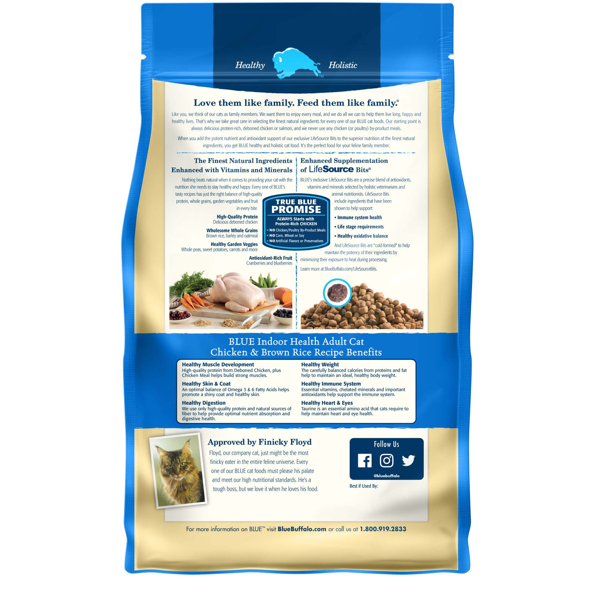 Blue Buffalo Tastefuls Indoor Chicken & Rice Dry Cat Food, 7 lbs.