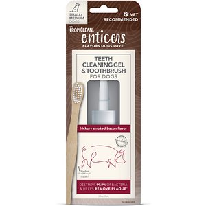 TropiClean Enticers Hickory Smoked Bacon Teeth Cleaning Kit for Small & Medium Dogs