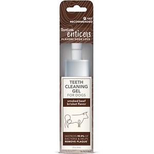 TropiClean Enticers Smoked Beef Brisket Teeth Cleaning Gel for Dogs, 59 ml.
