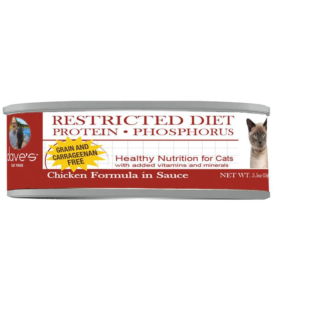 Dave's Pet Food Restricted Diet Protein & Phosphorus Chicken Dinner Canned Cat Food, 5.5 oz.