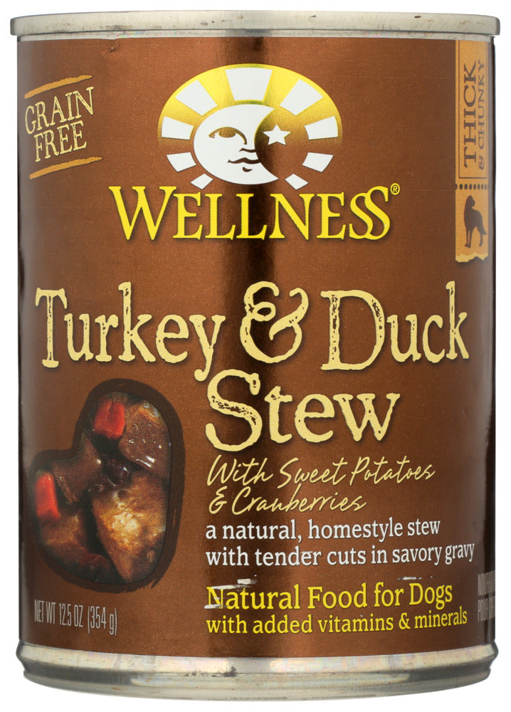 Wellness Turkey & Duck Stew Canned Dog Food, 12.5 oz.