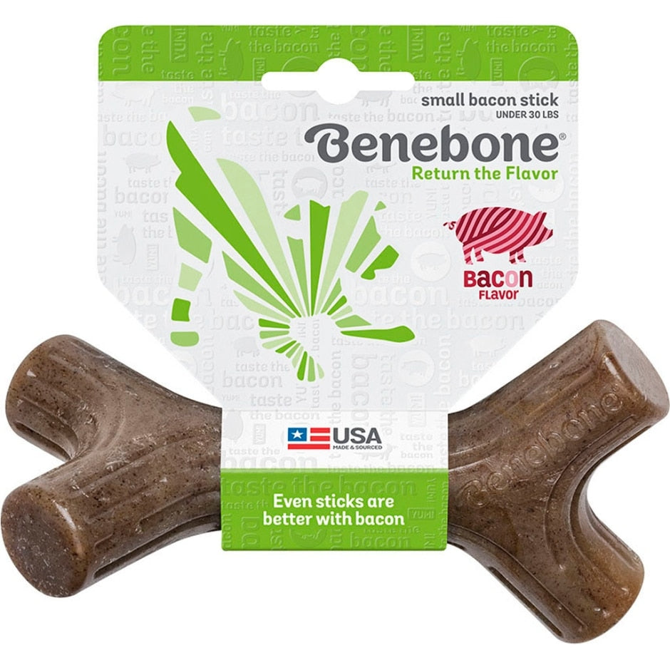 Benebone Bacon Stick Real Bacon Dog Chew Toy, Large
