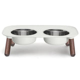 Messy Mutts Elevated Double Feeder With Stainless Bowls Adjustable Height 3” 5” Or 10” Adjustable Standing Feeder For Dogs 5 Cups Per Bo
