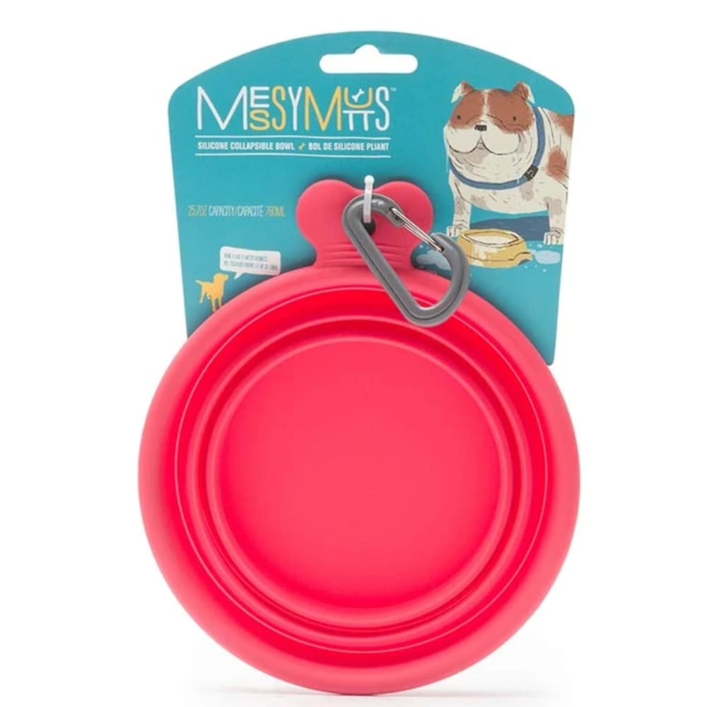Messy Mutts Silicone Collapsible Travel Pet Bowl, 1.75 Cups