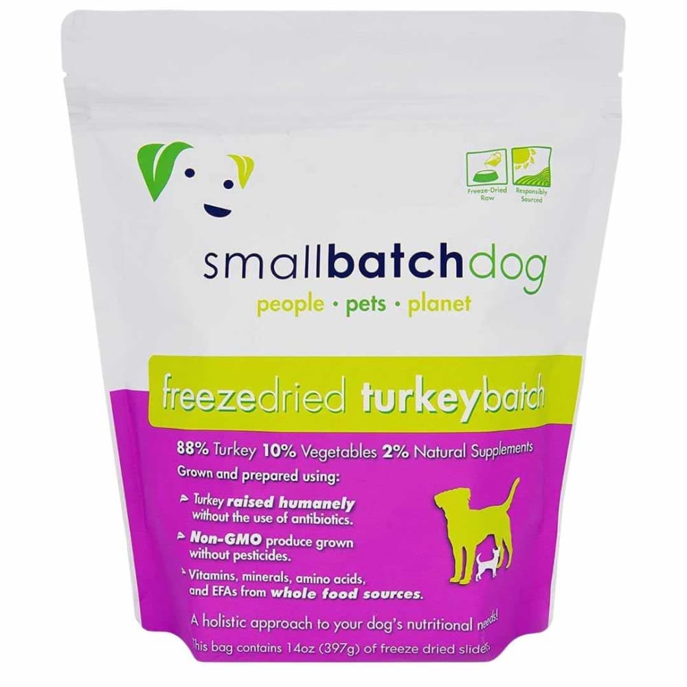 Small Batch Pets Turkey Freeze Dried Dog Food, 14 oz