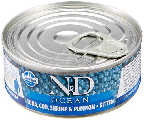 Farmina N&D Ocean Kitten Cod/Tuna/Shrimp/Pumpkin Gestating & Lactating Can 2.5 oz