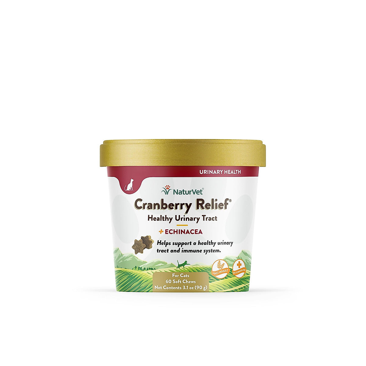 NaturVet Cranberry Relief Plus Echinacea Soft Chews for Cats, 60 Count