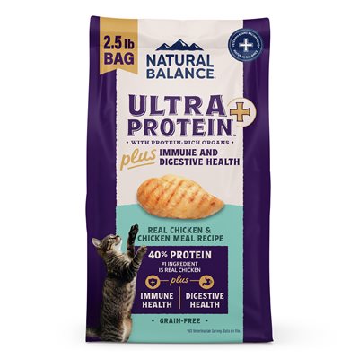 Natural Balance Ultra Protein Immune & Digestive Health Chicken & Chicken Meal Dry Cat Food, 2.5 lbs.