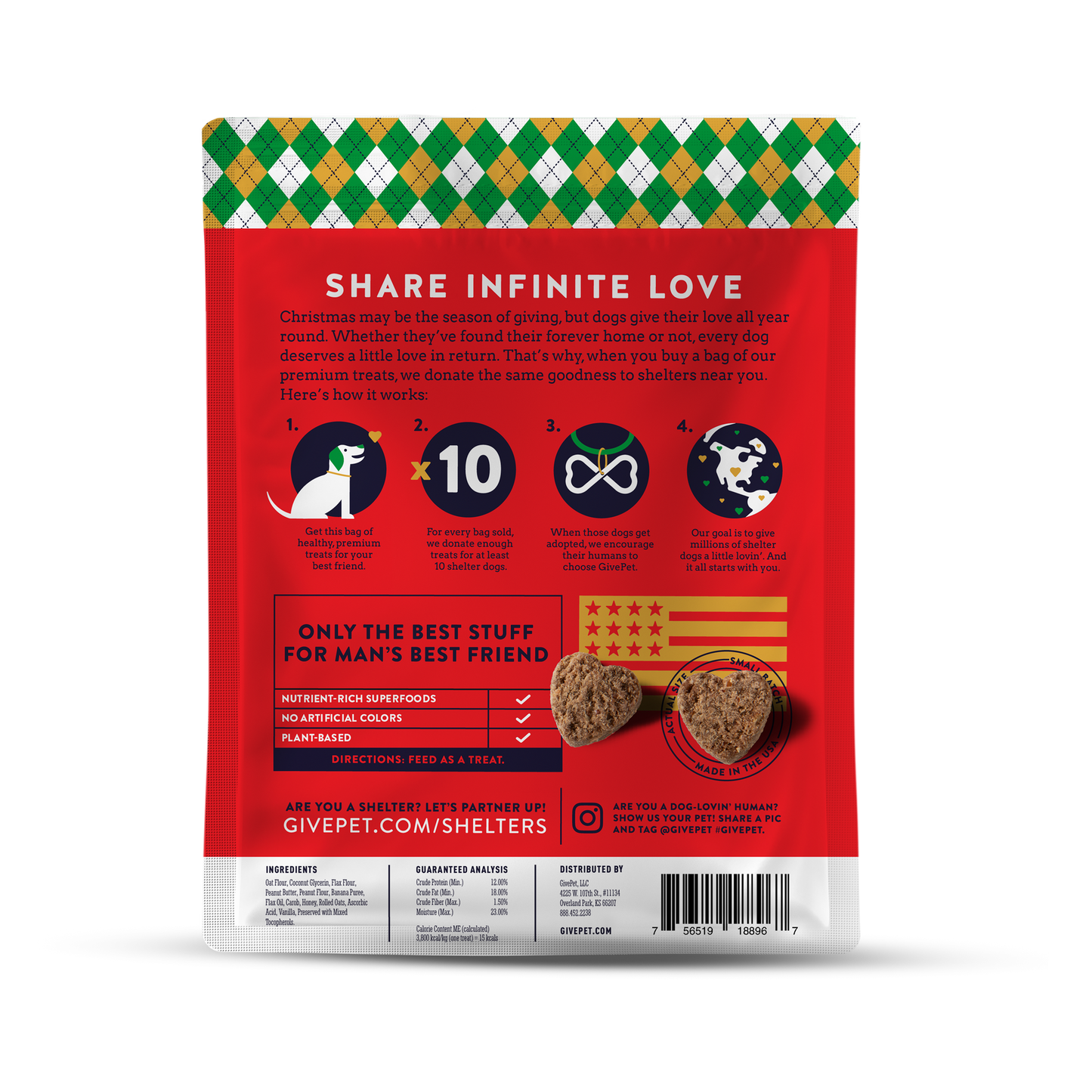 GivePet Muttcracker Soft Holiday Dog Treats, 6 oz.